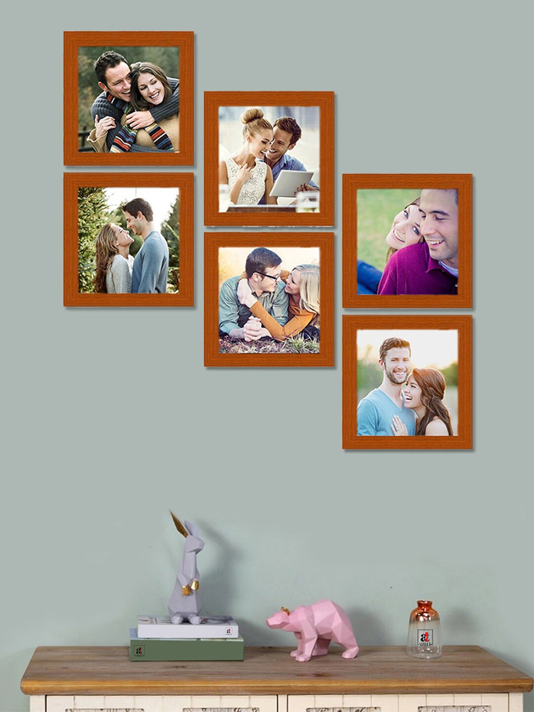 

Art Street Set of 6 MDF Wall Photo Frames, Brown