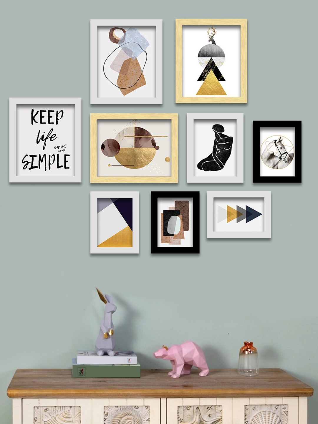 

Art Street Set Of 9 White & Black Wall Paintings