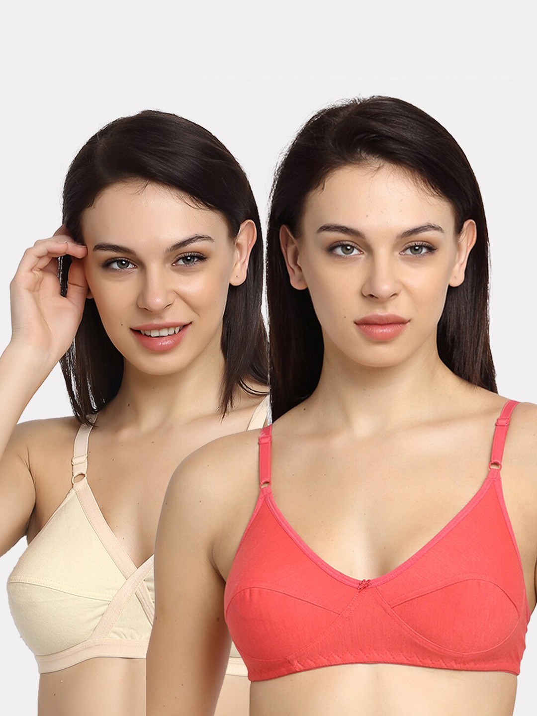 

Friskers Pack of 2 Everyday Bras O-312-09-314-08-30, Beige