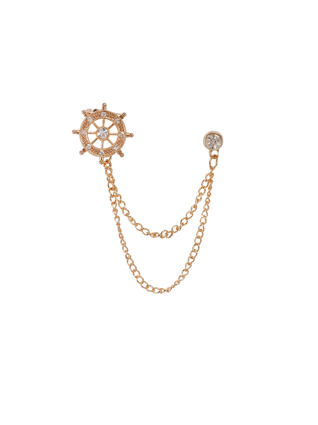 

PELUCHE Unisex Gold-Coloured Wheel of Ship Lapel Pin