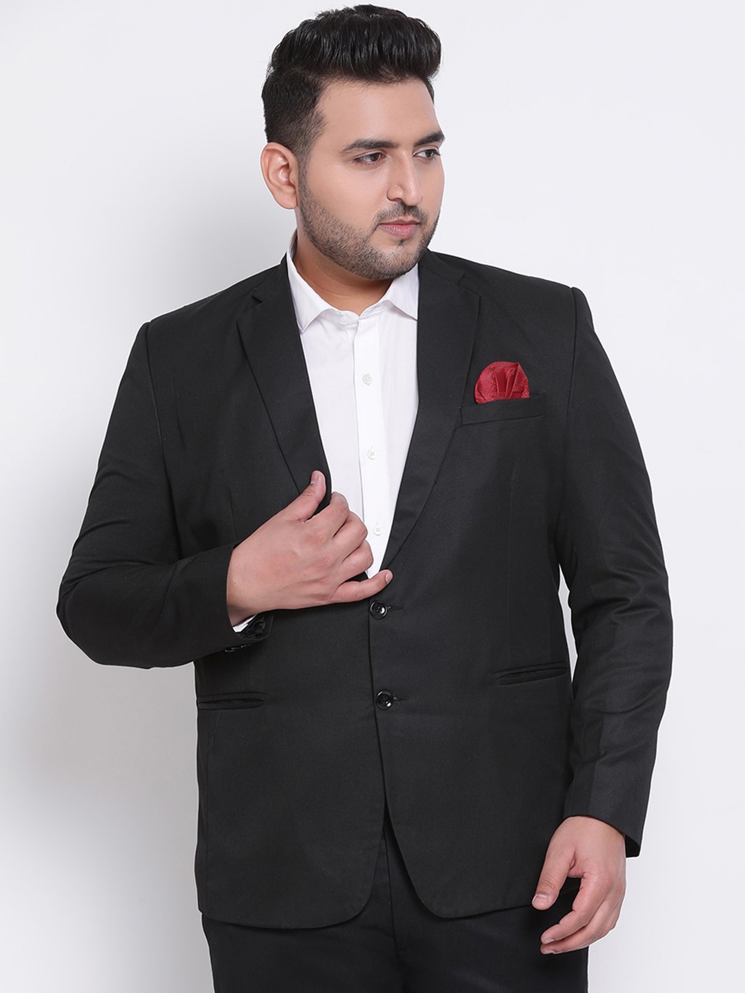 

Hangup Men Black Solid Single-Breasted Formal Blazer