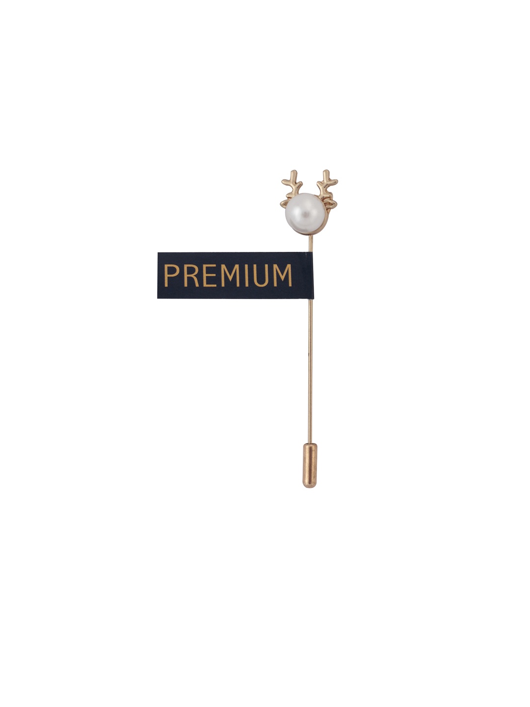 

PELUCHE White & Gold-Toned Snazzy Antlers Lapel Pin