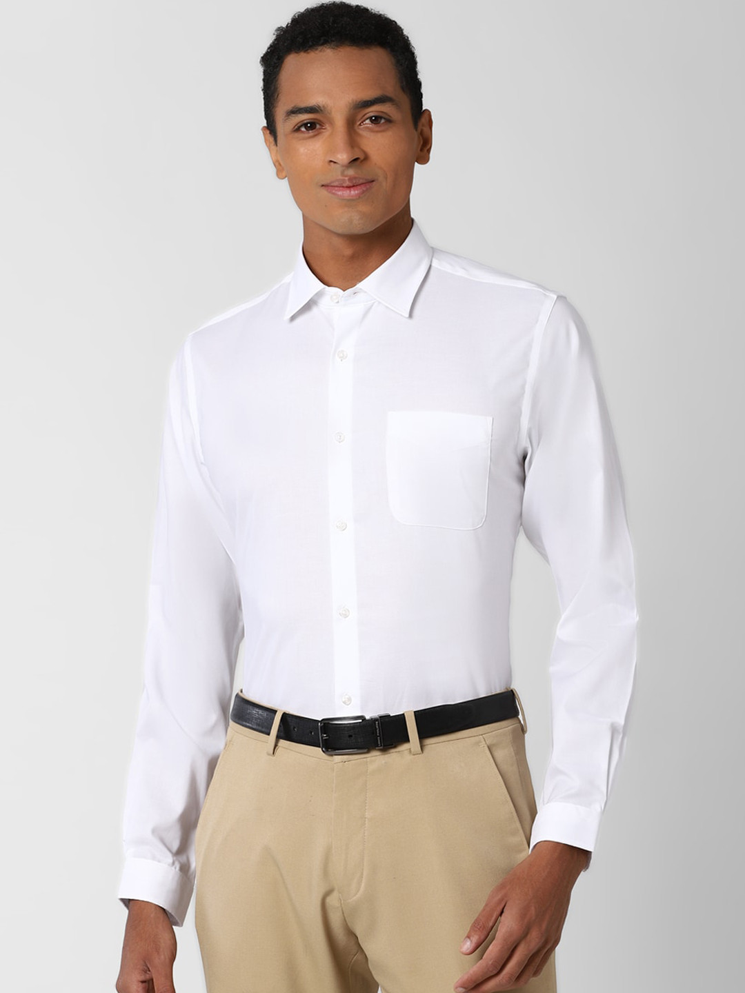 

Peter England Men White Slim Fit Formal Cotton Shirt