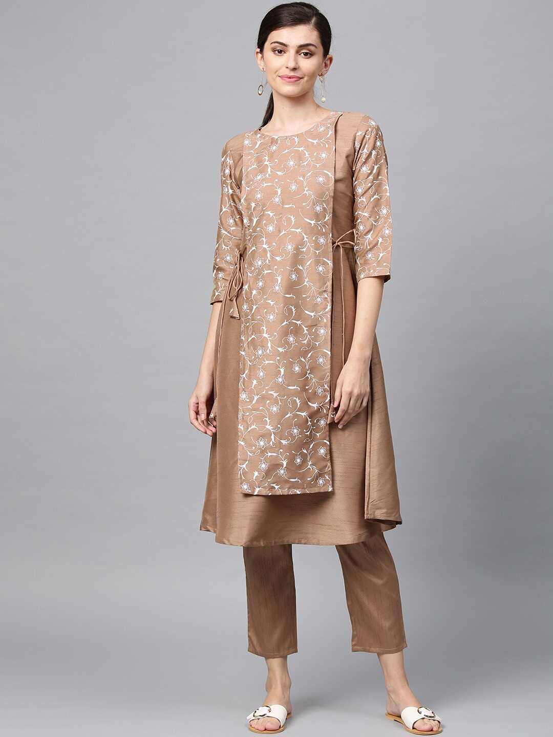 

ZIYAA Women Brown Ethnic Motifs Printed Kurta