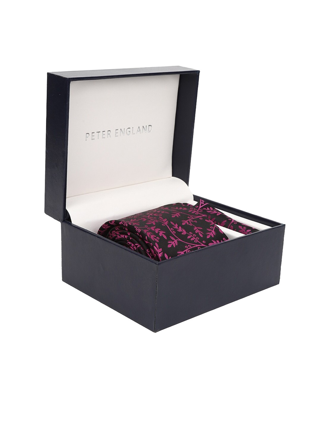 

Peter England Men Purple & Black Printed Accessory Gift Set