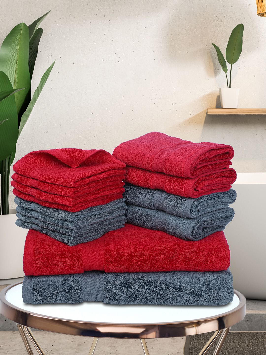 

BIANCA Set Of 14 Pure Cotton Ultra-Fluffy Towels, Burgundy