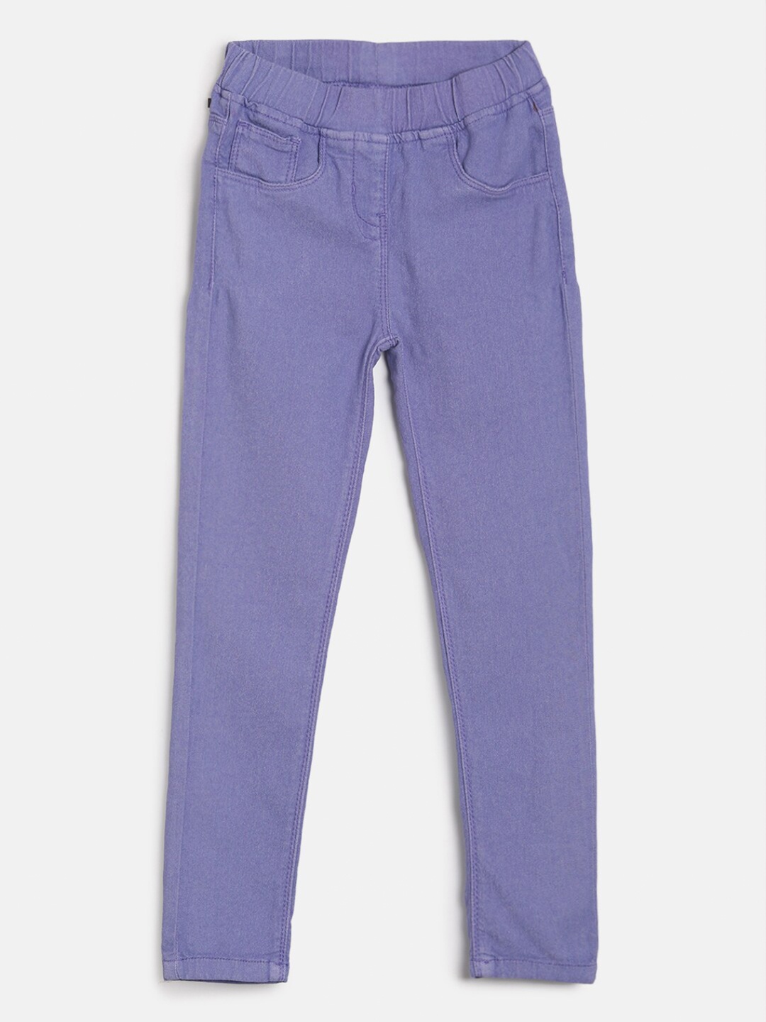 

TALES & STORIES Girls Purple Solid Slim-Fit Jeggings