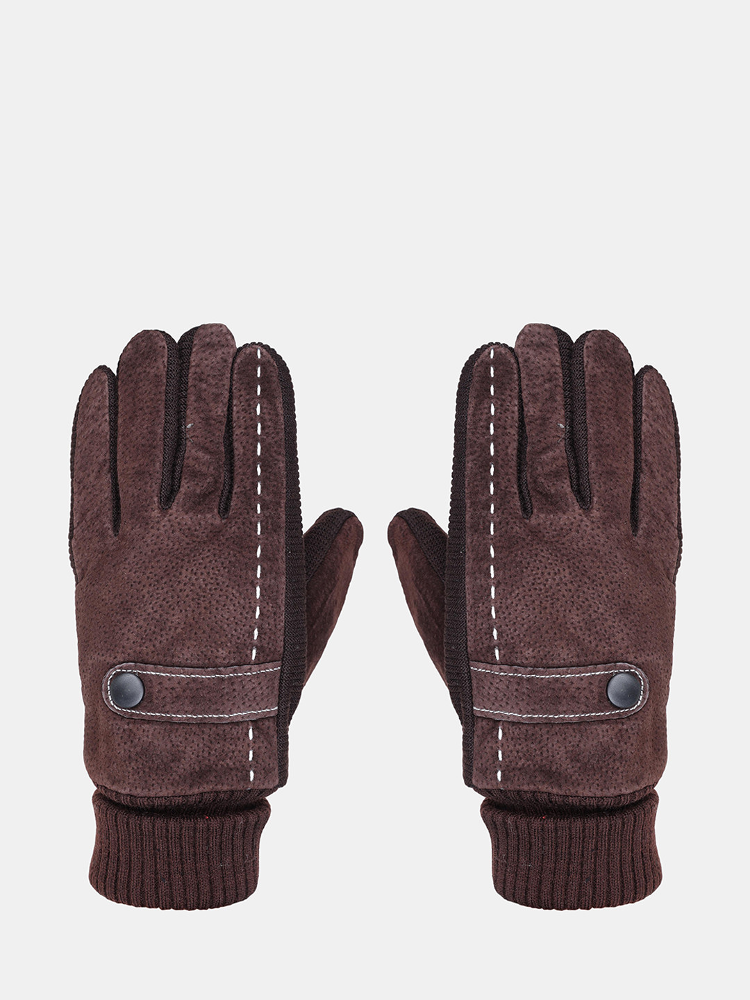 

FabSeasons Unisex Brown & Black Textured Acrylic Winter Gloves With Touchscreen Fingers