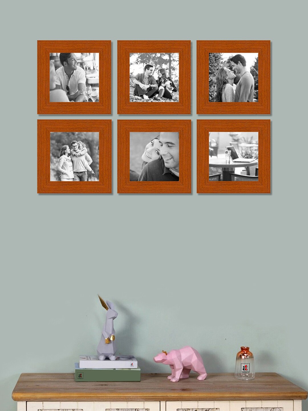 

Art Street Set of 6 MDF Wall Photo Frames, Brown