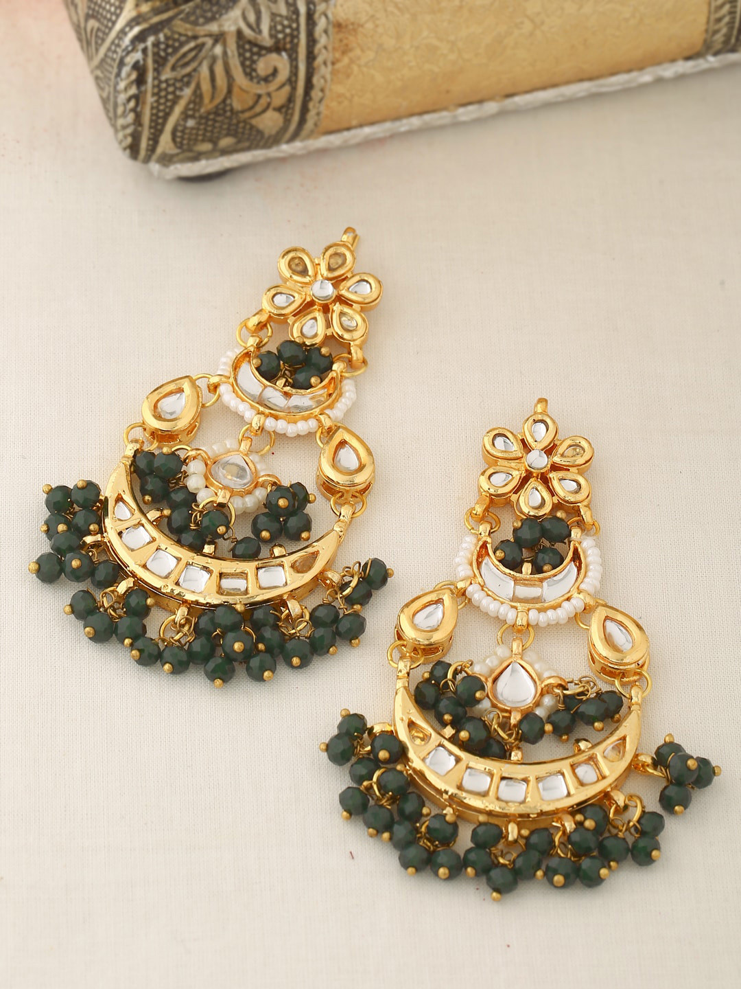 

Shoshaa Gold Contemporary Chandbalis Earrings