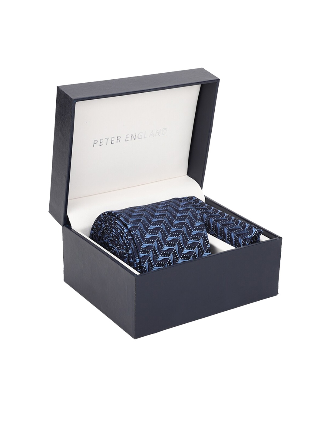 

Peter England Men Navy Blue Printed Accessory Gift Set