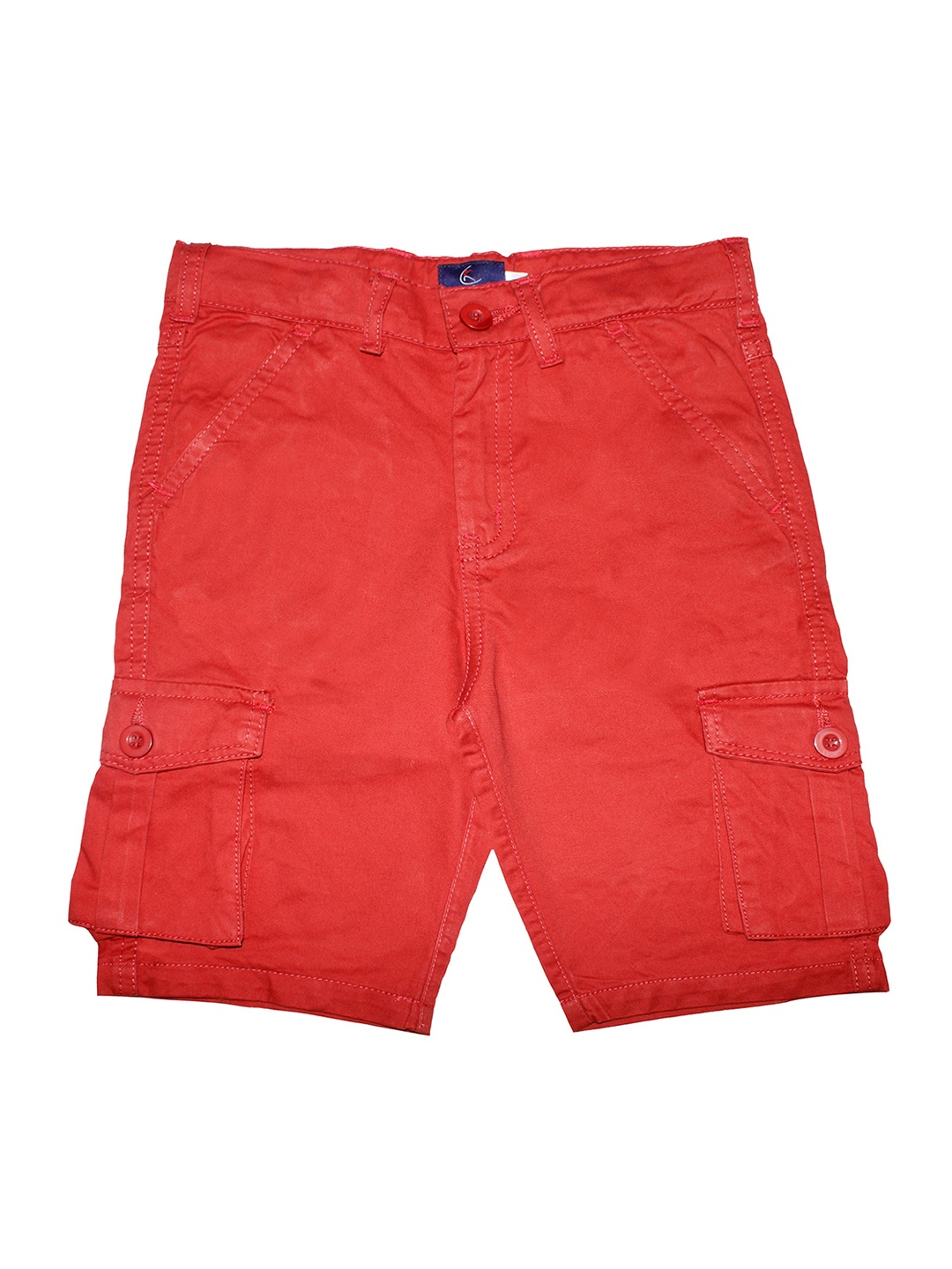 

KiddoPanti Boys Red Mid-Rise Cargo Shorts