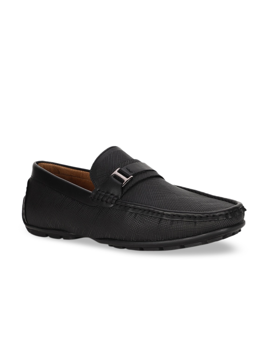 

Bata Men Black Textured Driving Shoes