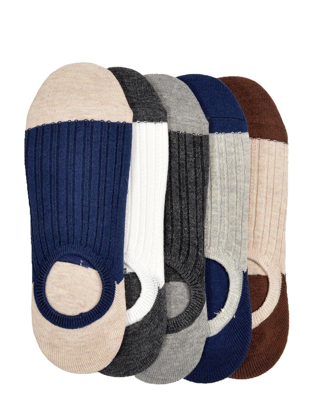 

VINENZIA Men Pack Of 5 Assorted Cotton Shoe-Liners
