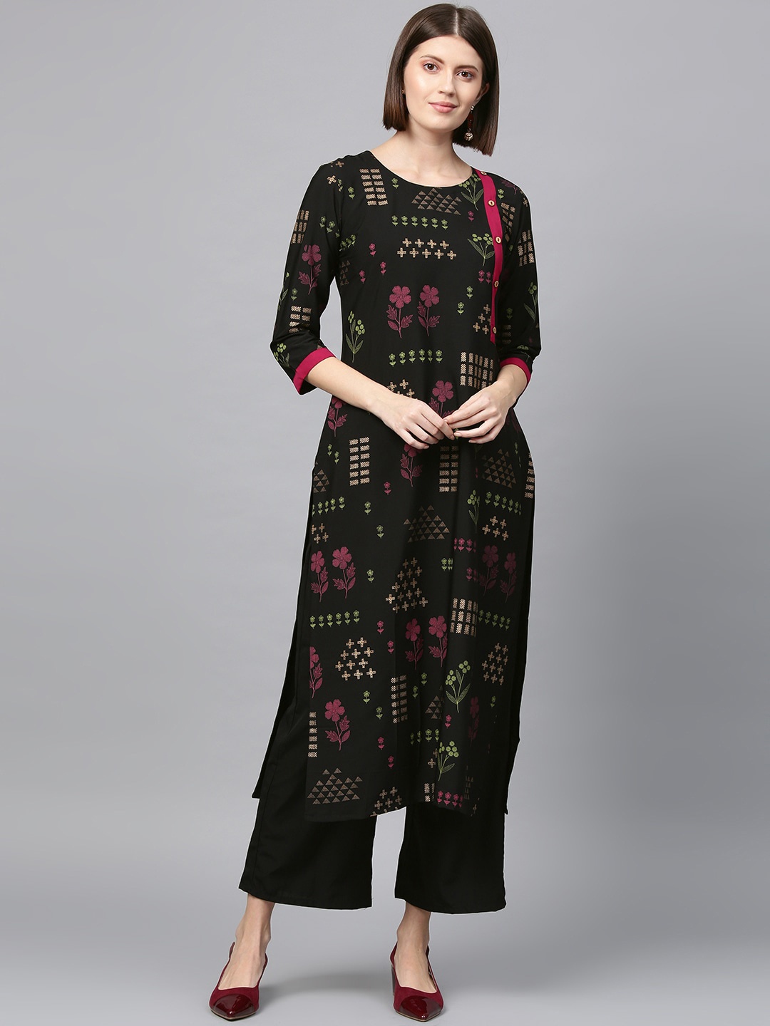 

ZIYAA Women Black Ethnic Printed Kurta