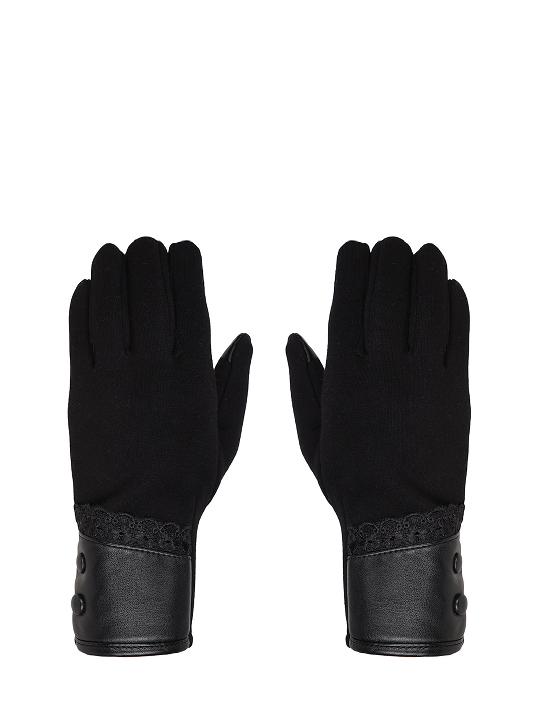 

FabSeasons Women Black Acrylic Winter Gloves with Touchscreen Fingers