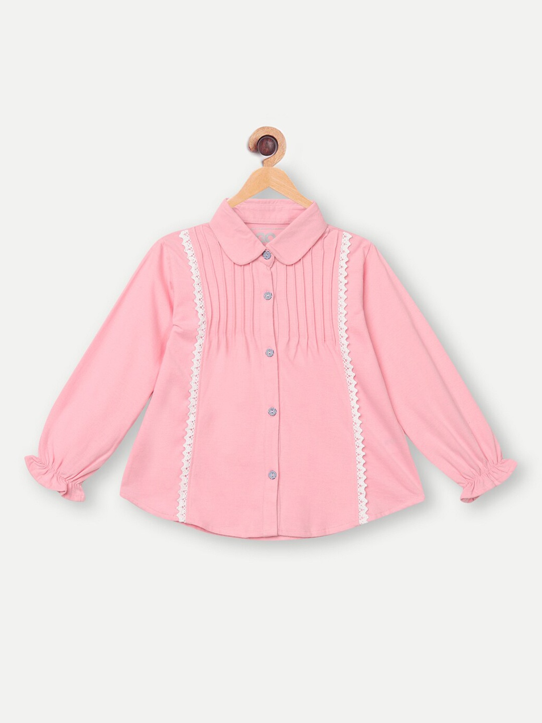 

GOJI Girls Pink & White Dolled Up Shirt Style Top