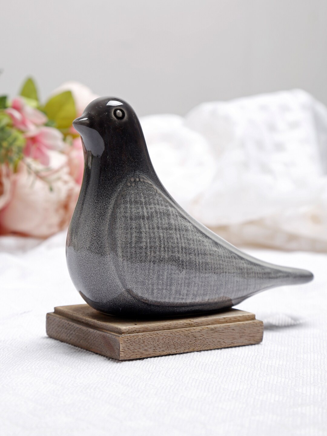 

Fabindia Grey & Black Mitul Glazed Bird Ceramic Showpiece