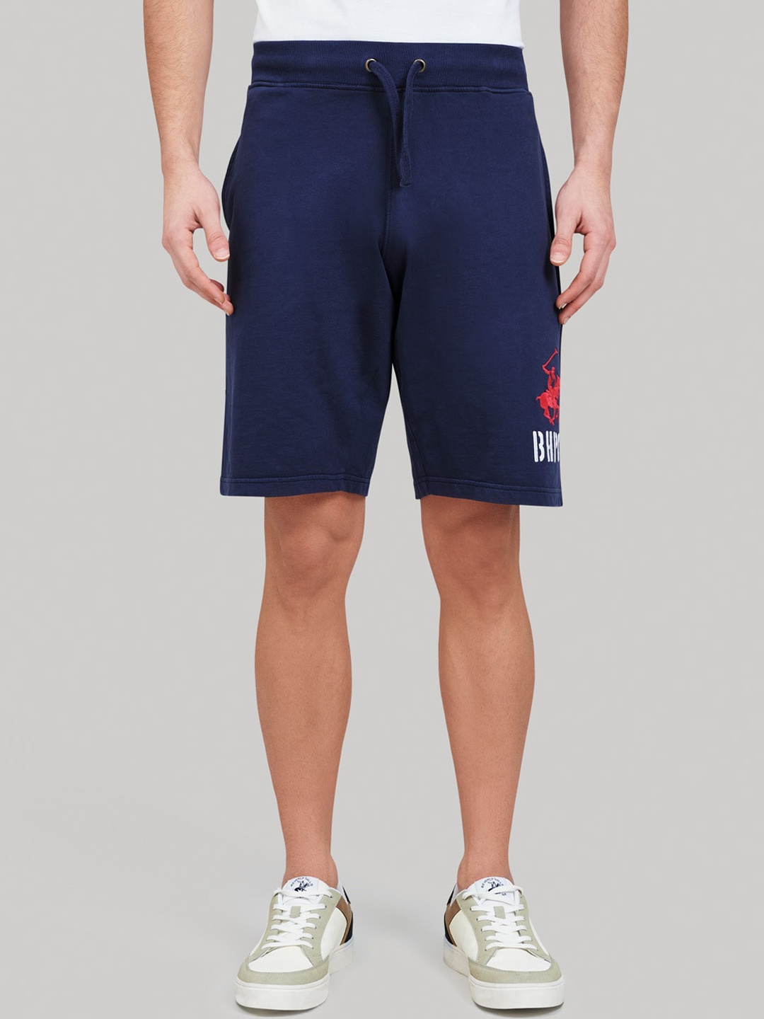 

Beverly Hills Polo Club Men Blue Solid Mid-Rise Regular Shorts