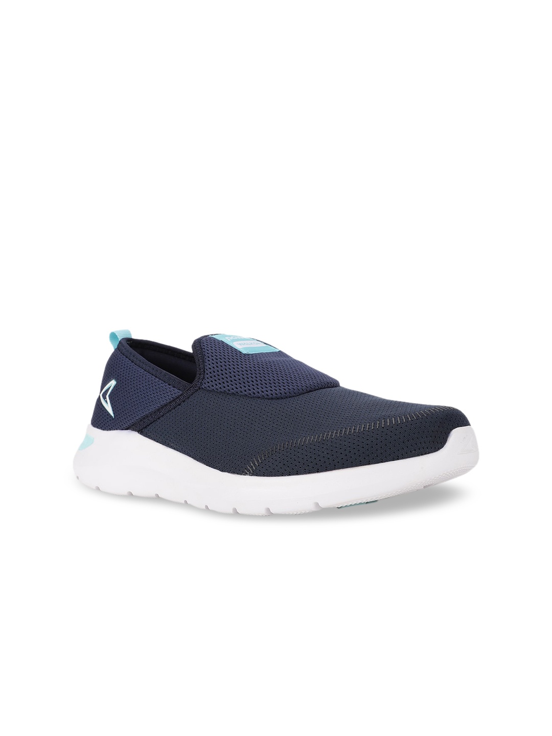 Power Women Blue Woven Design Slip-On Sneakers