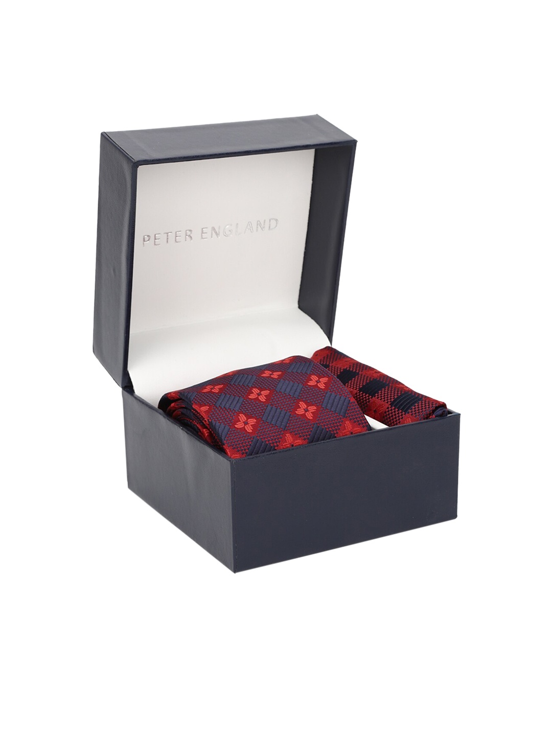 

Peter England Men Red & Navy Blue Accessory Gift Set