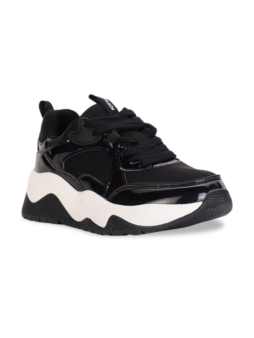 

North Star Women Black Textured PU Sneakers