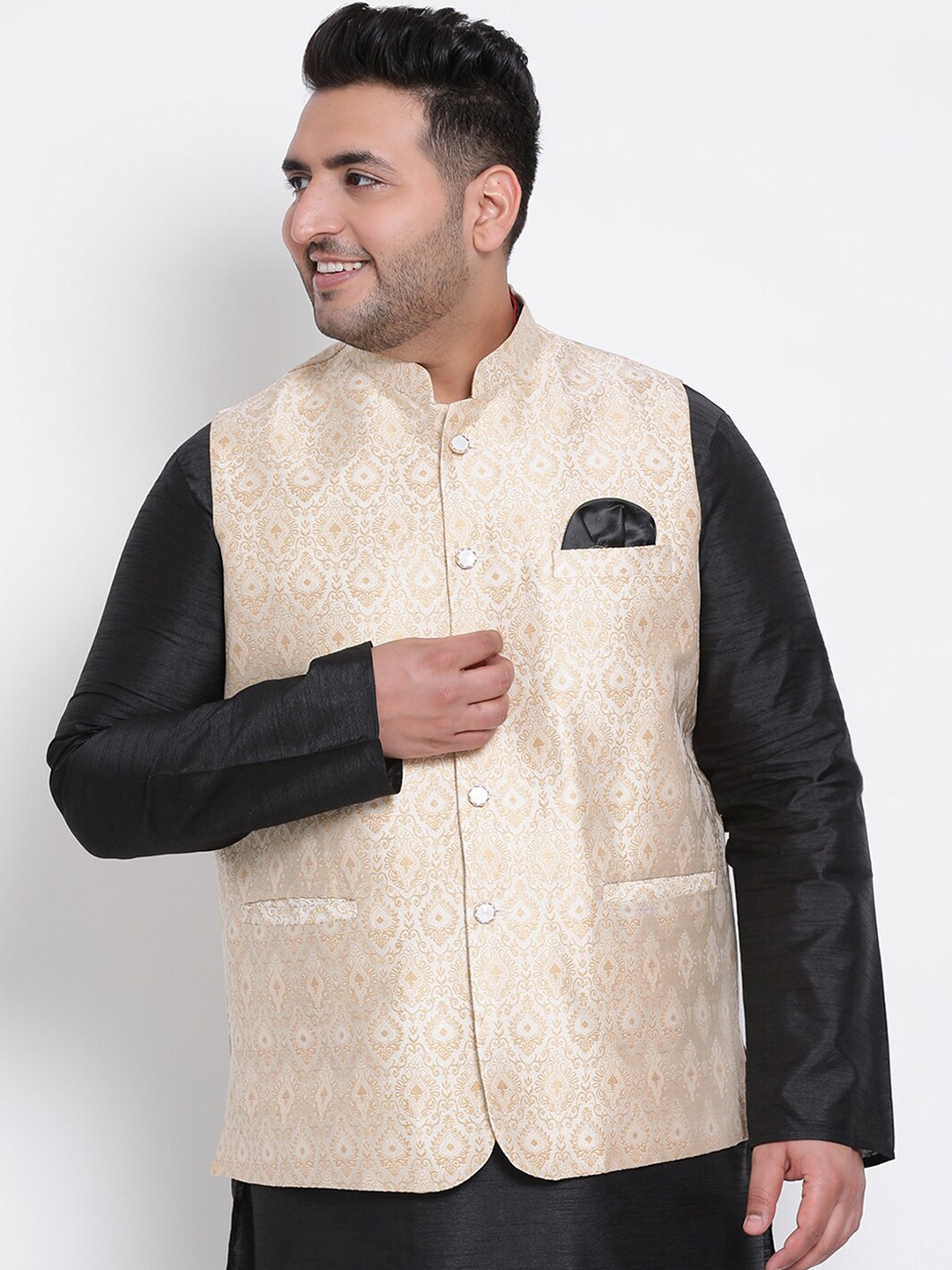 

Hangup Men Multi Woven Design Nehru Jacket