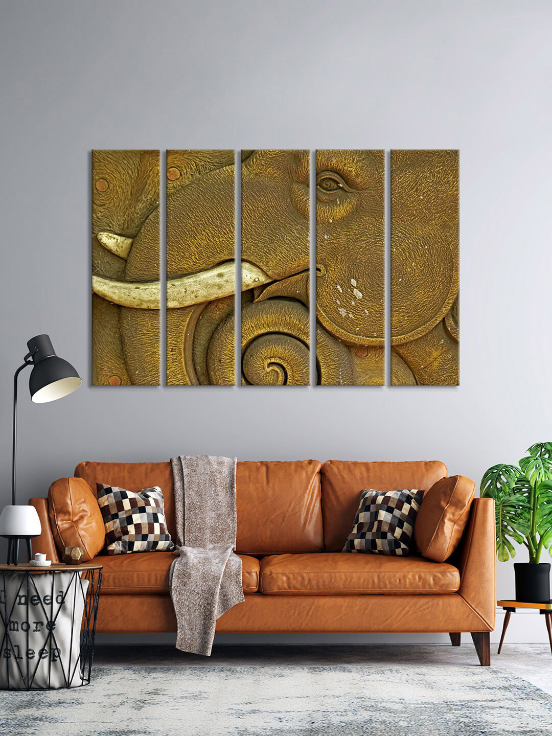 

999Store Set Of 5 Brown Elephant Wall Art Frames
