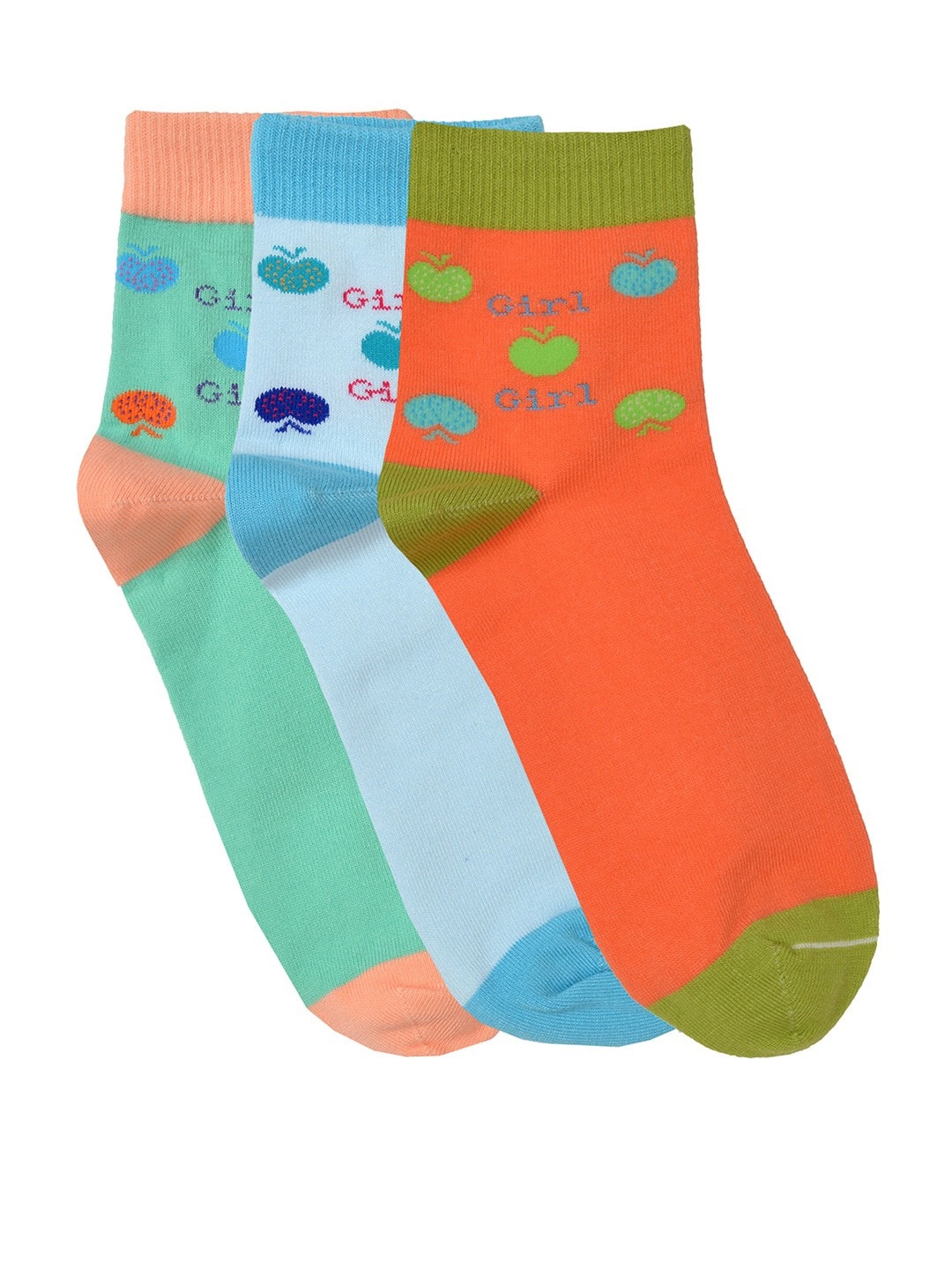 

MARC Women Pack Of 3 Assorted Cotton Ankle-Length Socks