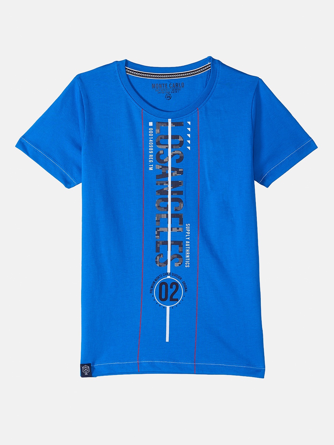 

Monte Carlo Boys Blue Typography Printed T-shirt