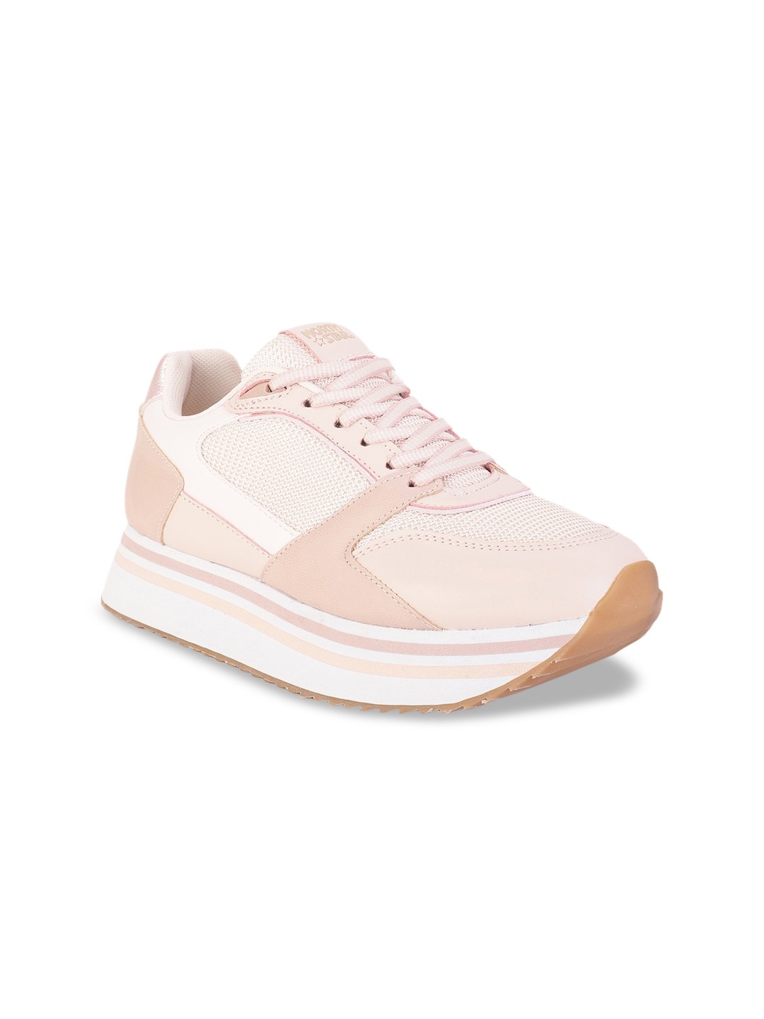 

North Star Women Pink & White Colourblocked Sneakers