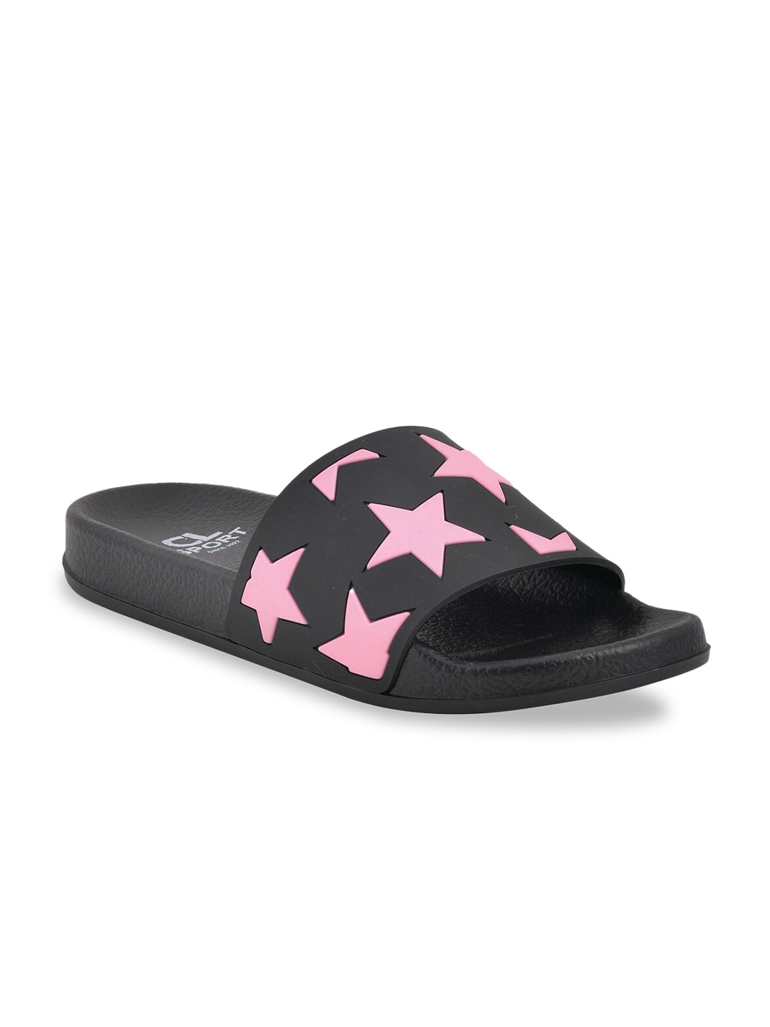 

Carlton London sports Women Black & Pink Printed Sliders