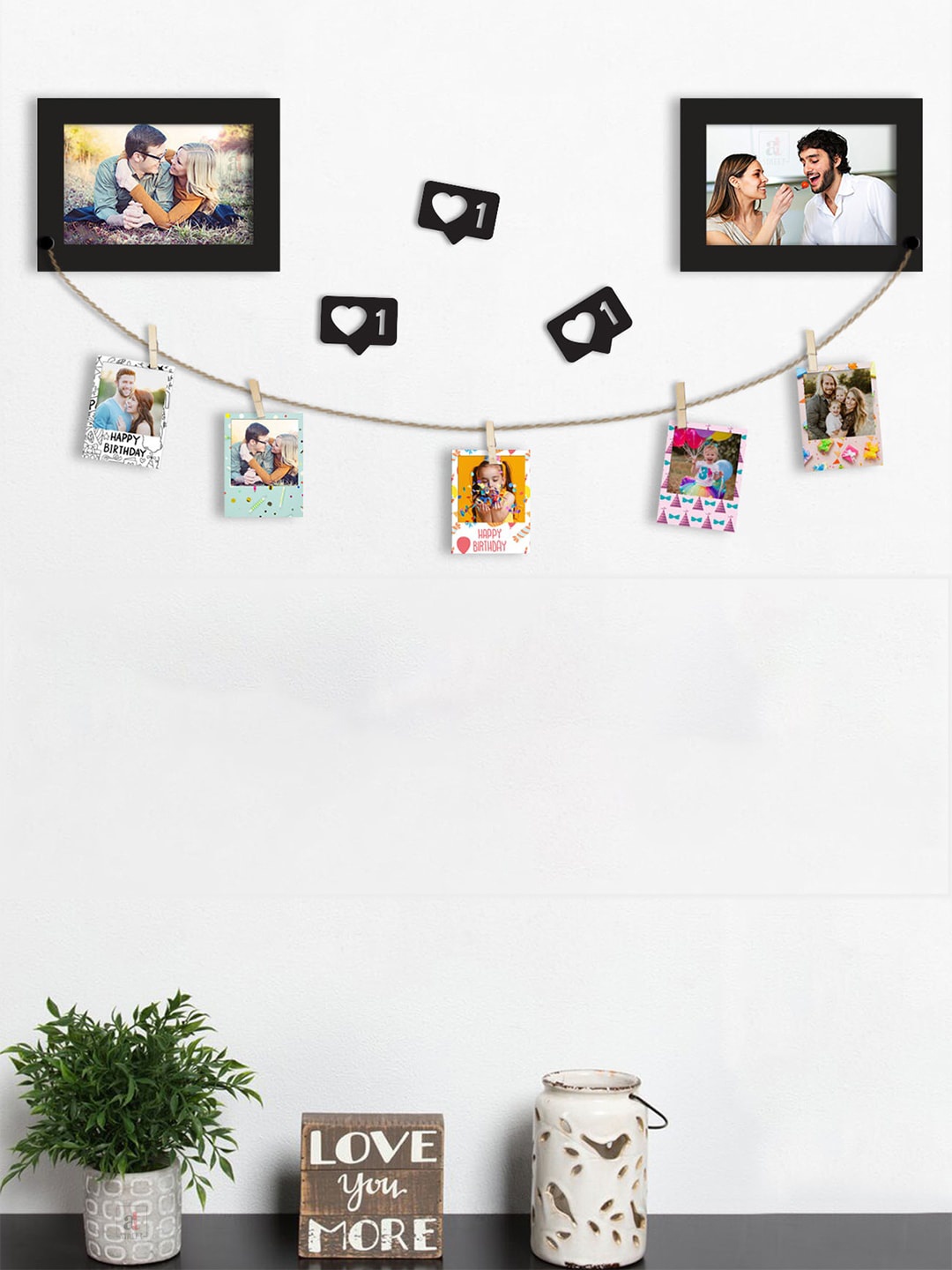 

Art Street Set Of 2 Black Solid Wall Photo Frames