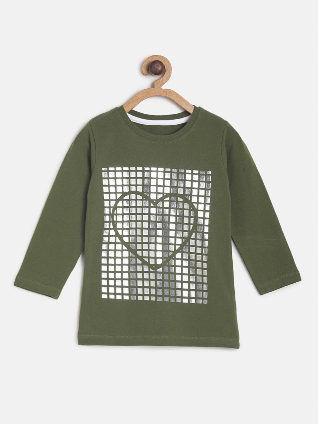 

TALES & STORIES Girls Olive Printed T-shirt