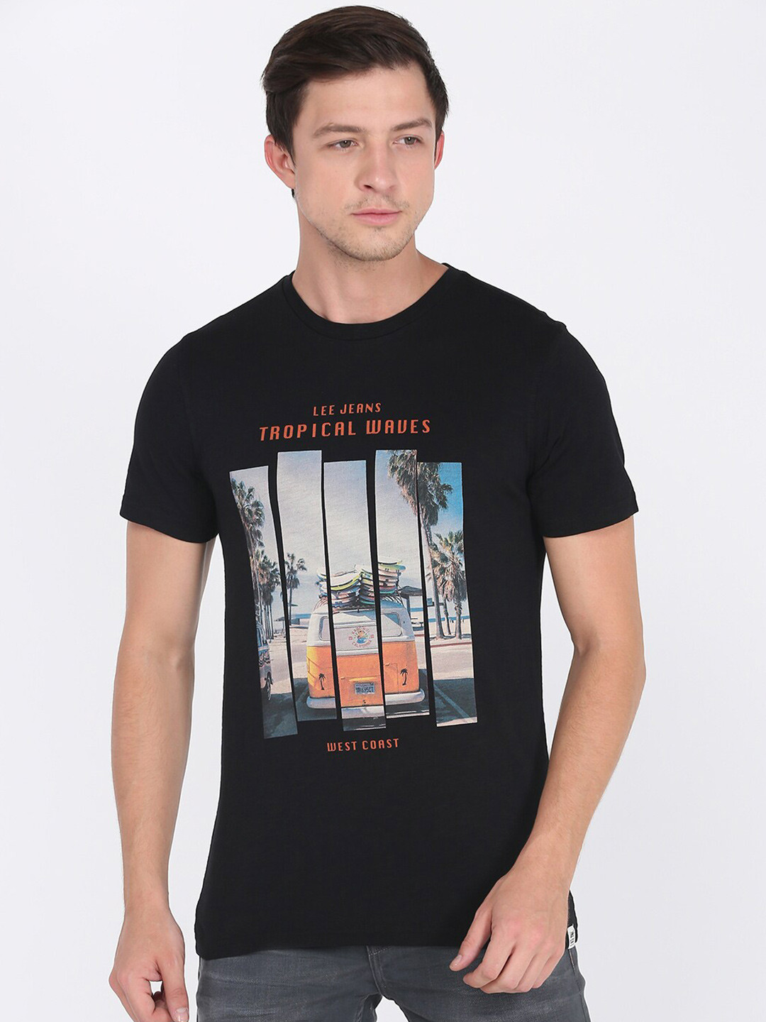 

Lee Men Black Graphic Printed T-shirt