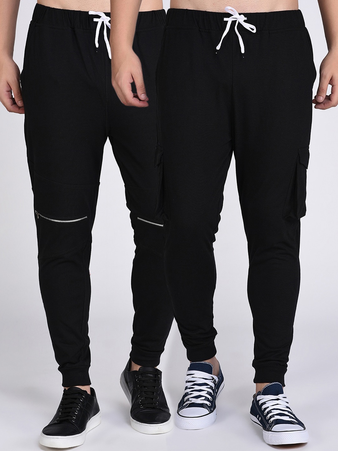 

Rigo Men Pack Of 2 Black Solid Pure Cotton Joggers