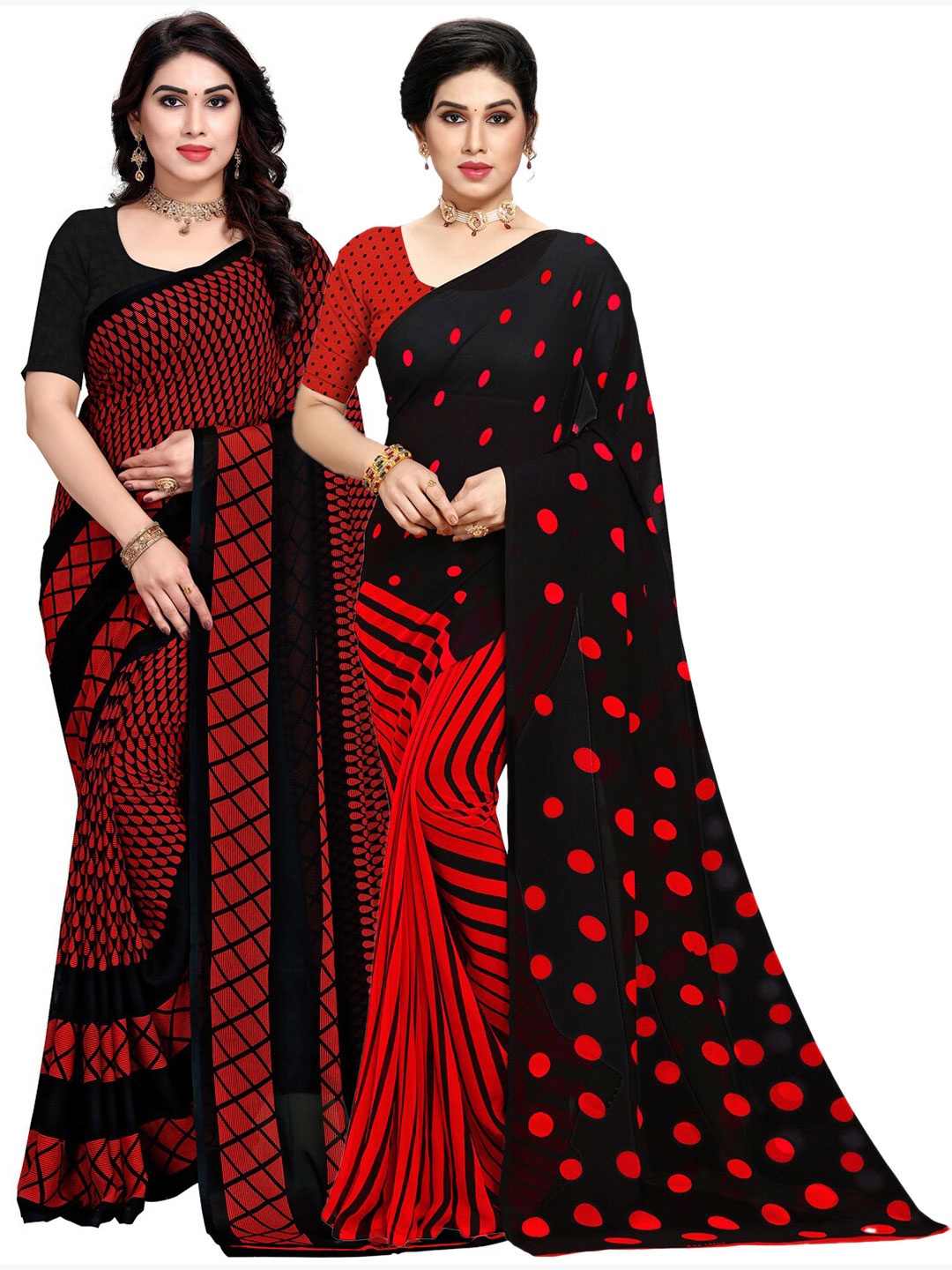 

KALINI Multi Pack of 2 Printed Saree