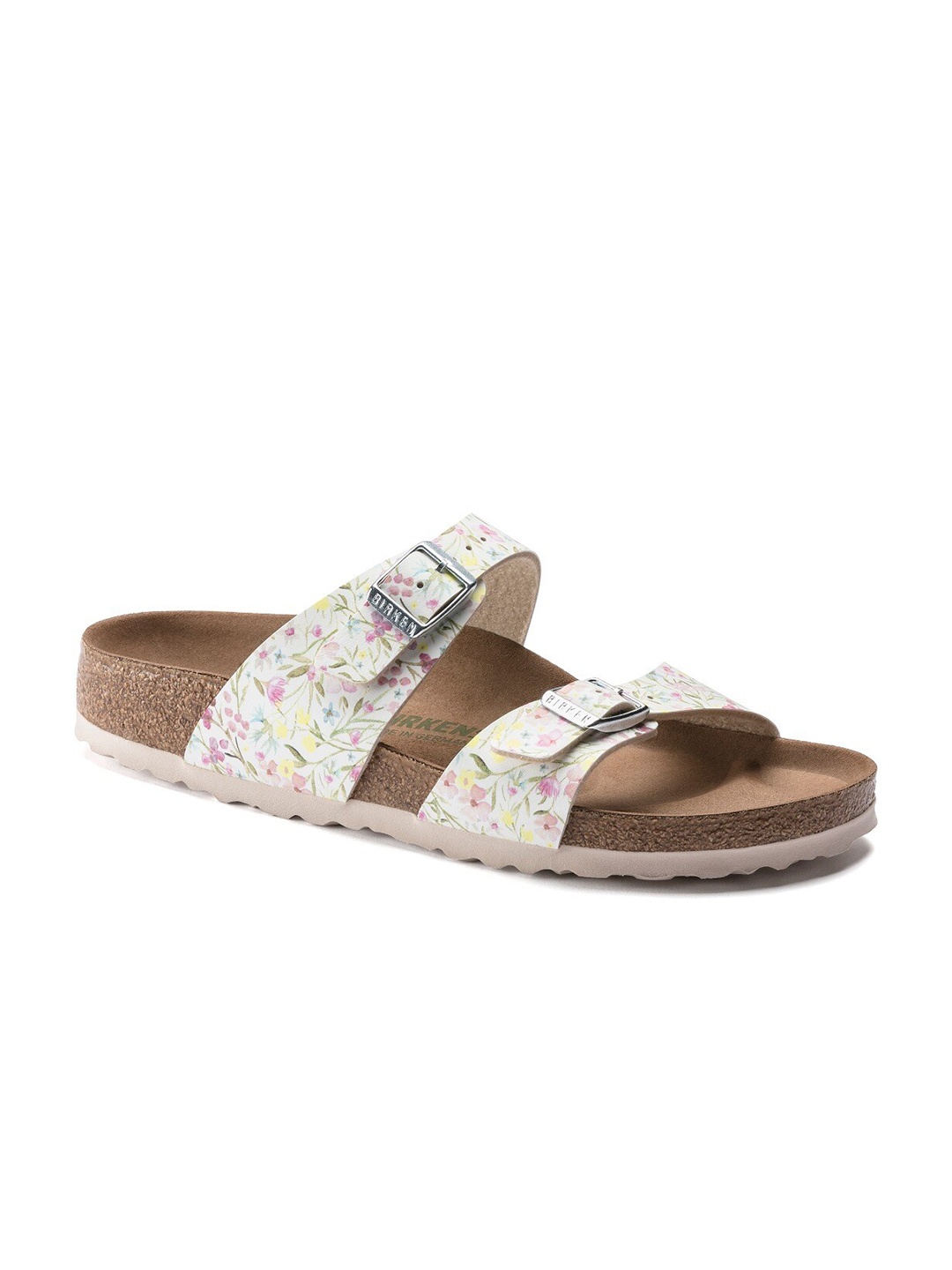 

Birkenstock Women White Regular Width Sydney Vegan Open Toe Flats