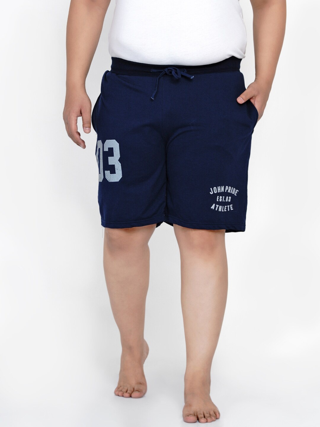 

John Pride Men Navy Blue Lounge Shorts