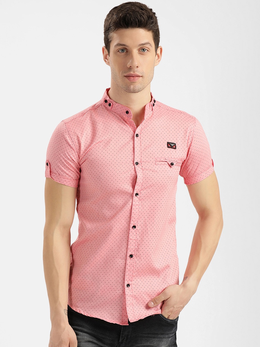

V2 Value & Variety Men Pink Slim Fit Printed Casual Shirt