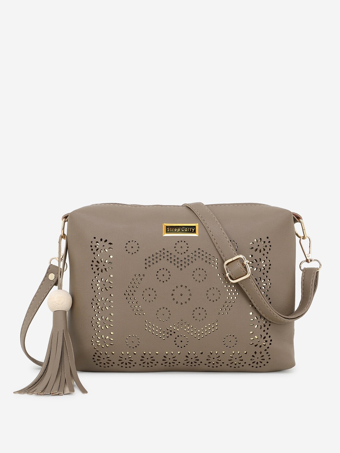 

Stropcarry Grey Geometric Structured Sling Bag