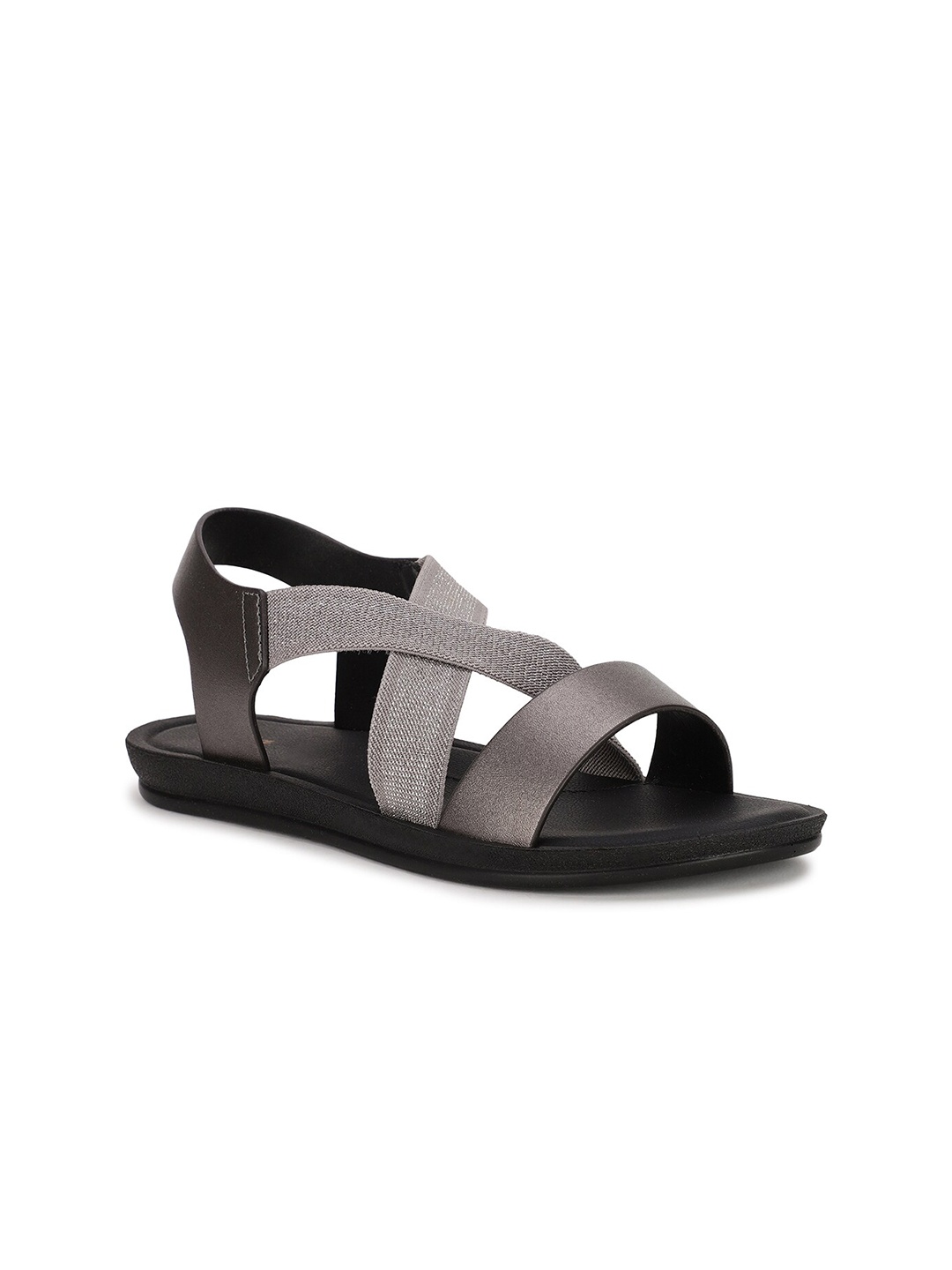 

Bata Women Grey Open Toe Flats