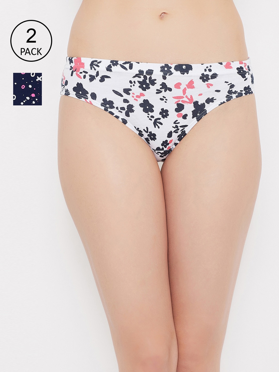 

Clovia Women Pack Of 2 Printed Hipster Briefs-COMPN1112, White