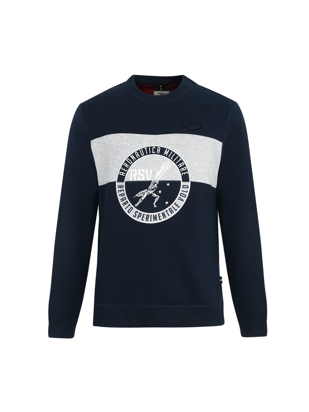 

Aeronautica Militare Men Navy Blue Graphic Printed Sweatshirt