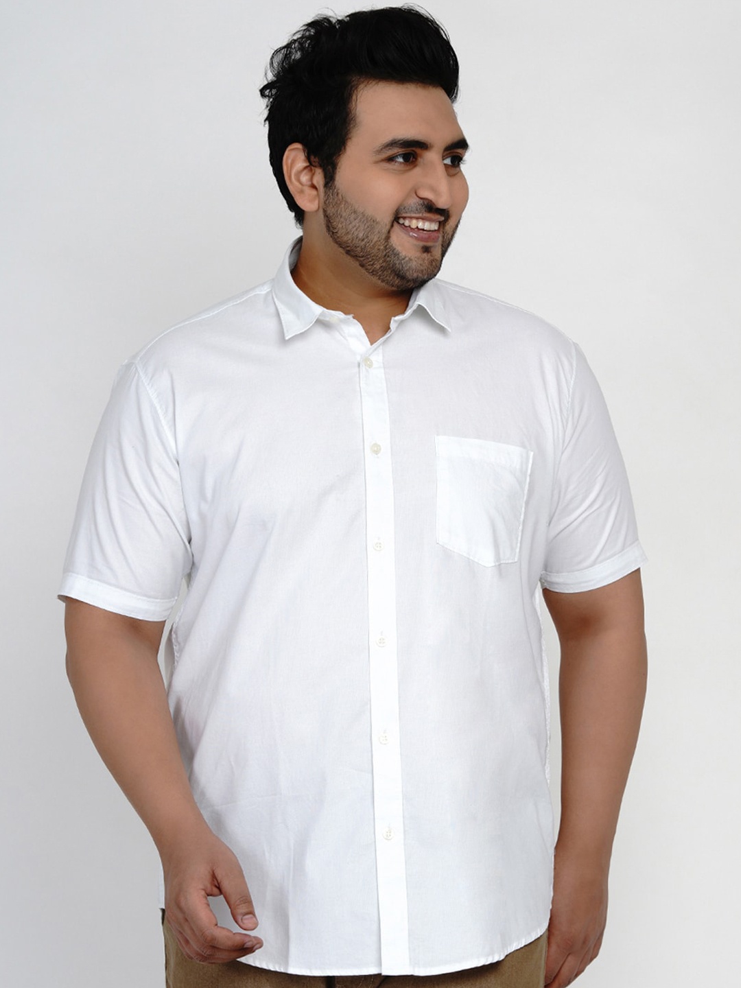 

John Pride Men White Casual Shirt