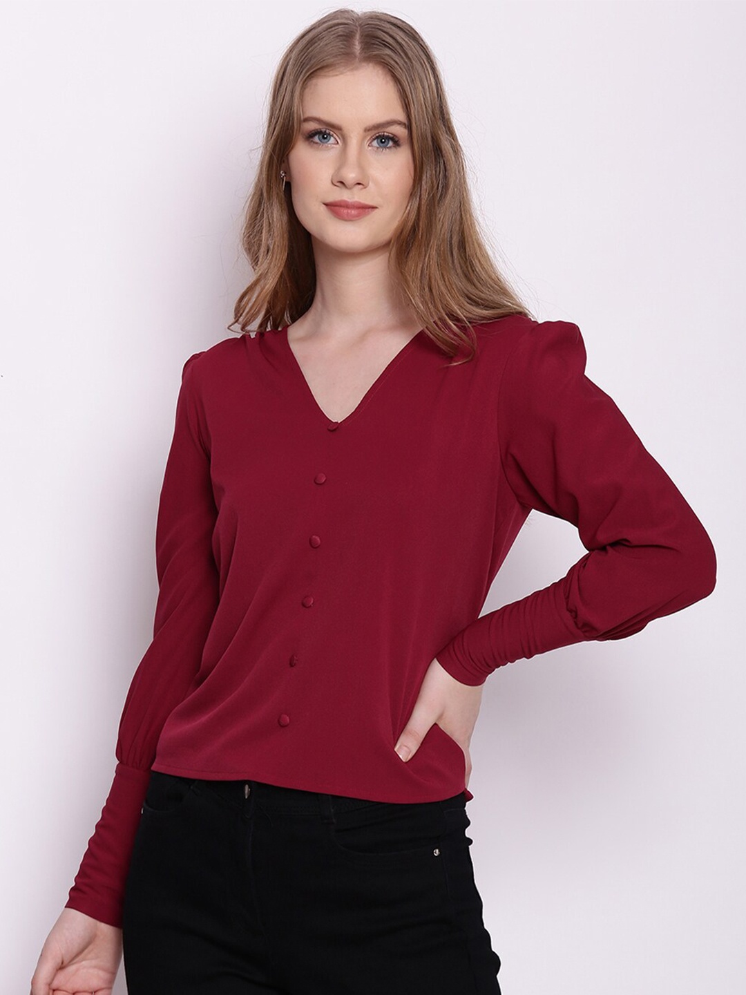 

Zink London Red Shirt Style Top