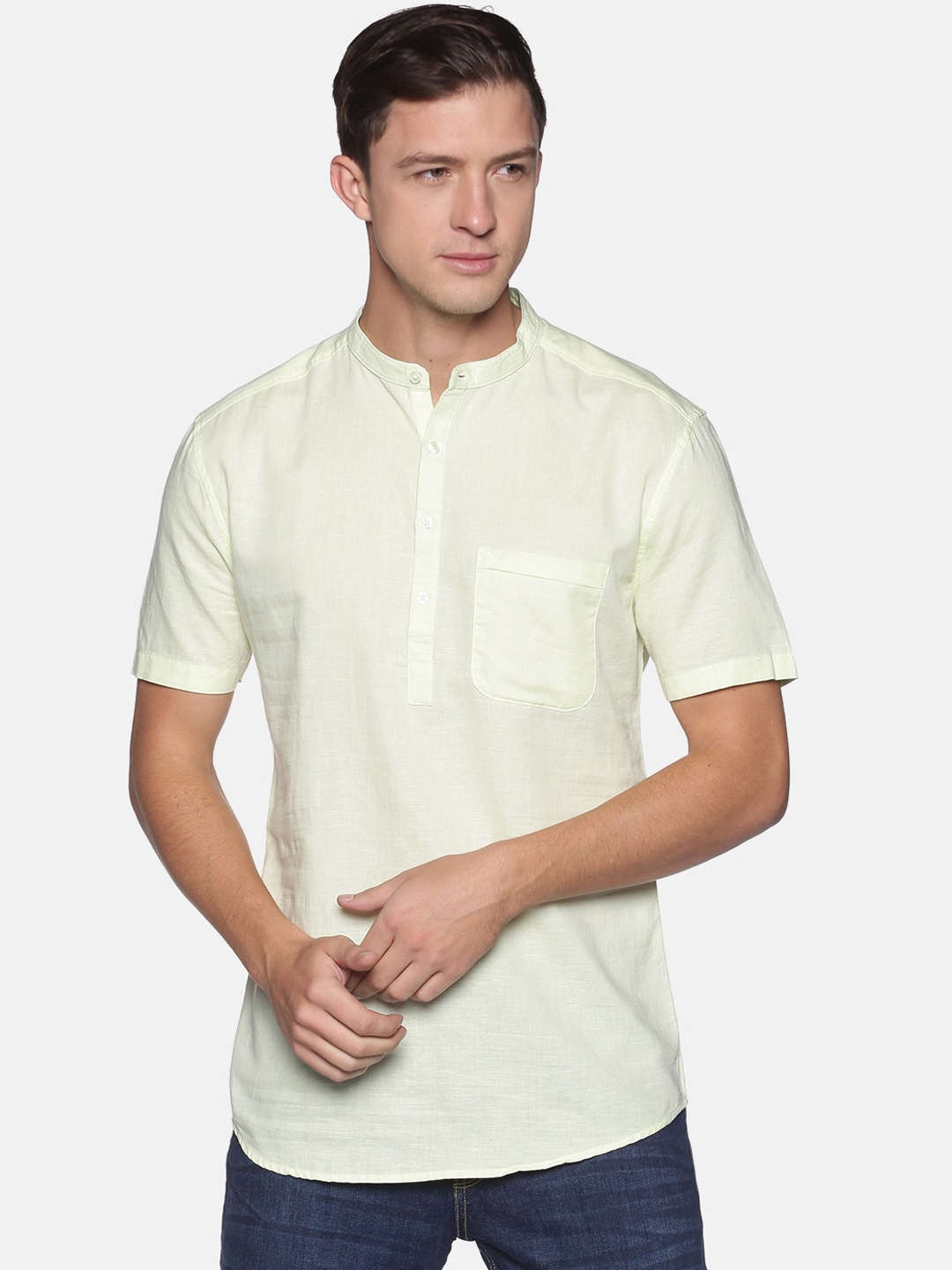 

SHOWOFF Men Yellow Pathani Kurta