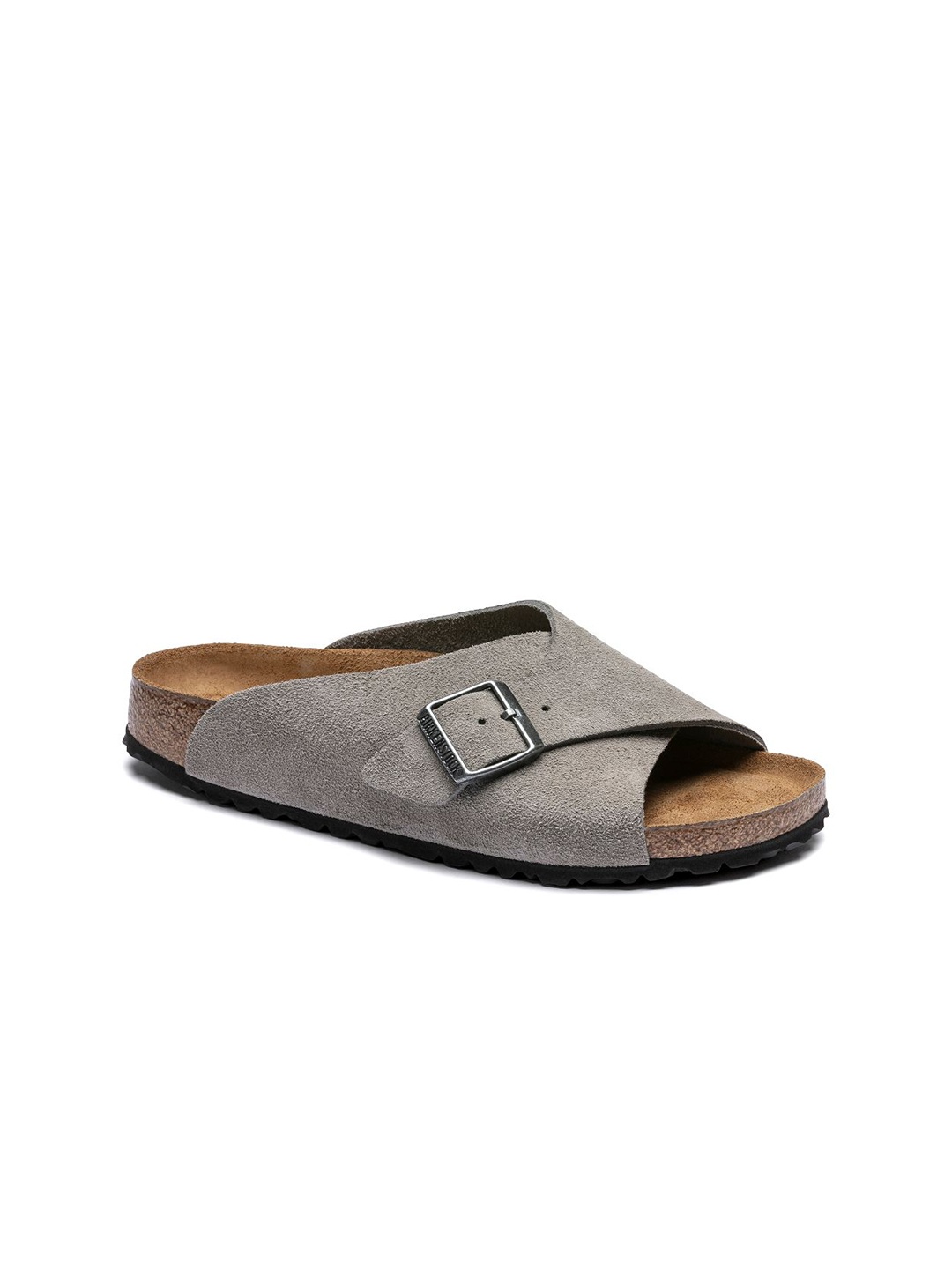 

Birkenstock Women Arosa Soft Footbed Grey Narrow Slide Sandals