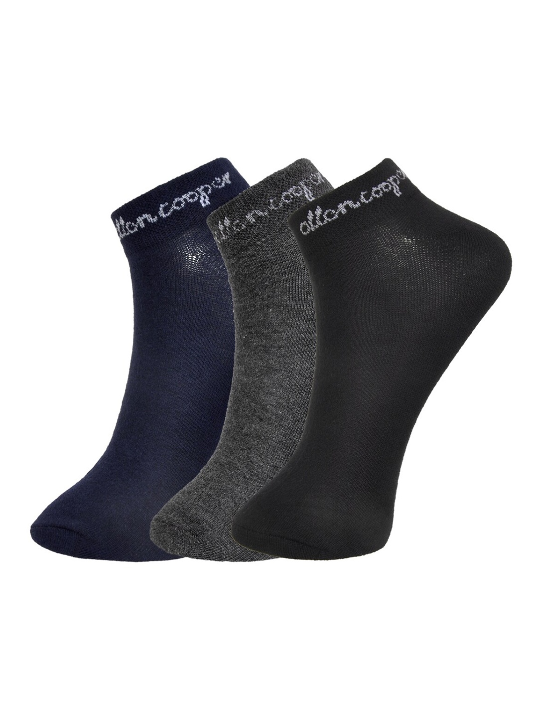 

Allen Cooper Men Pack Of 3 Assorted Cotton Ankle-Length Socks