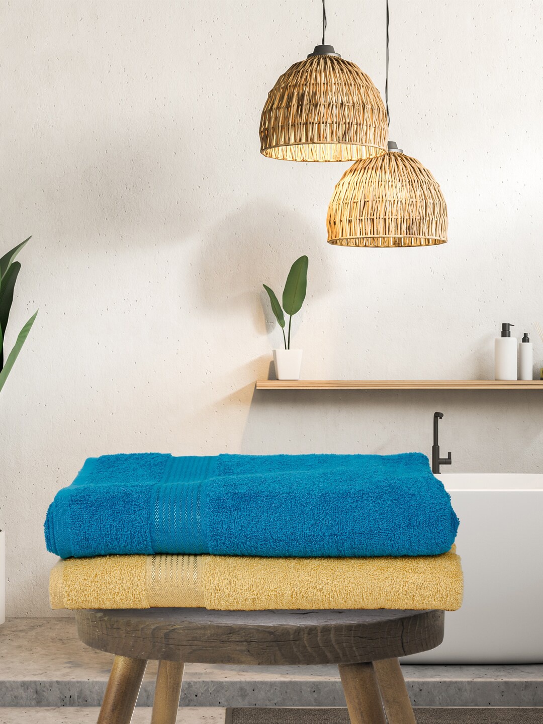 

KOPA Set Of 2 Pure Cotton 380 GSM Ultra-Fluffy Bath Towels, Teal